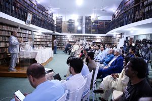 Ammar Jaffer, founder of Digital Pakistan, addresses a seminar titled “Artificial Intelligence: Emerging Trends and Global Implications”, organised by the Pakistan Institute of International Affairs