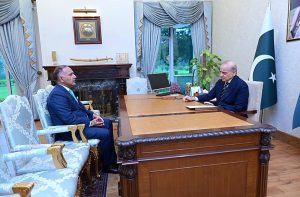 Chairman National Disaster Management Authority Lt. General Inam Haider Malik calls on Prime Minister Muhammad Shehbaz Sharif.