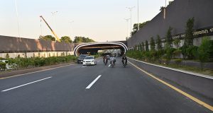 A view of the Park Road Underpass, also known as the Margalla Enclave Underpass, after being opened to traffic in the federal capital