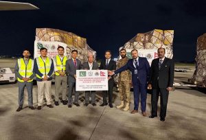 Pakistan's Humanitarian Assistance for flood affected people of Nepal handed over to Government of Nepal at Kathmandu Airport