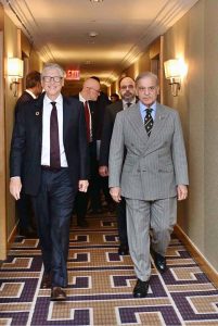 Prime Minister Muhammad Shehbaz Sharif with Mr. Bill Gates, Chair of the Gates Foundation on the sidelines of the 81st Session of the United Nations General Assembly (UNGA 2026) Session.
