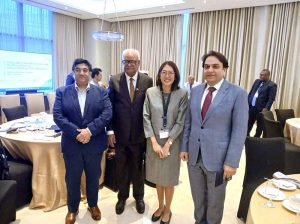 Senator Abdul Qadir and Senator Syed Waqar Mehdi in a group photograph with delegates from different countries during the first gathering of intergovernmental fiscal institutions