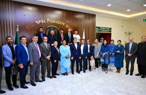 Executive Director General, External Publicity Wing, Ms. Raisa Adil, with the visiting 10-member Media Delegation of Uzbekistan during their visit to Islamabad
