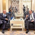 Federal Minister for Planning, Development and Special Initiatives Ahsan Iqbal in a meeting with President of the Asian Development Bank (ADB) Masato Kanda on the sidelines of the 25th CAREC Ministerial Conference in Ulaanbaatar, Mongolia