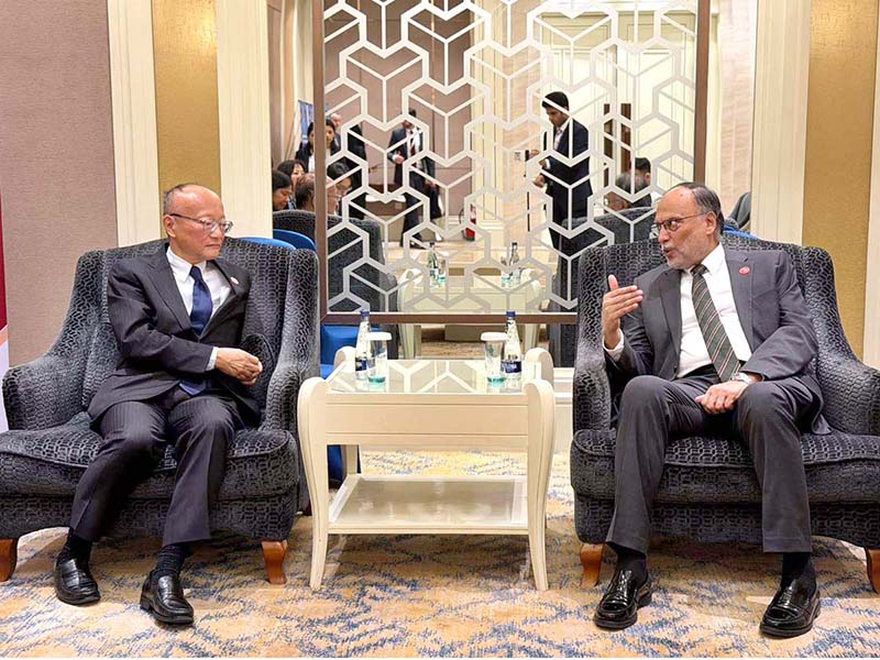Federal Minister for Planning, Development and Special Initiatives Ahsan Iqbal in a meeting with President of the Asian Development Bank (ADB) Masato Kanda on the sidelines of the 25th CAREC Ministerial Conference in Ulaanbaatar, Mongolia