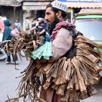 A street vendor sells tree twigs (Dandasa), traditionally used as a natural teeth-cleaning, near Delhi Gate
