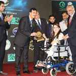 Chairman Senate Syed Yousaf Raza Gilani presents an awards during REAP’s 18th Export Award Ceremony at a local hotel
