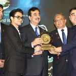 Chairman Senate Syed Yousaf Raza Gilani presents an awards during REAP’s 18th Export Award Ceremony at a local hotel