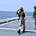 Chief of the Naval Staff Admiral Naveed Ashraf being received onboard PN Ship during Exercise SEASPARK 2026