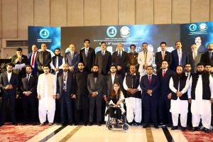 Chairman Senate Syed Yousaf Raza Gilani presents an awards during REAP’s 18th Export Award Ceremony at a local hotel