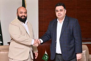 High Commissioner Maldives to Pakistan, Uz Mohamed Thoha calls on State Minister/Special Assistant to PM on Digital Media, Fahd Haroon at PM’s office.