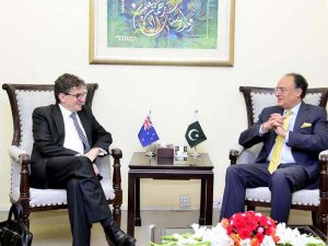 Federal Minister for Finance & Revenue, Senator Muhammad Aurangzeb, meeting with High Commissioner-designate of New Zealand to Pakistan, H.E. David Pine, at the Finance Division to discuss bilateral trade, investment and economic cooperation