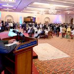 Federal Minister for National Food Security and Research Rana Tanveer Hussain addresses a gathering during Malaysia’s 69th National Day celebration at a local hotel