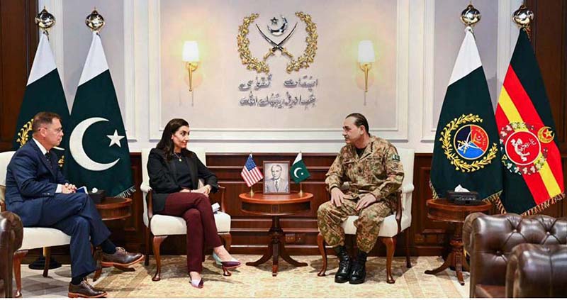 A delegation of the U.S. Afghanistan War Commission, led by its Co-Chairs Ms. Shamila N. Chaudhary and Dr. Colin F. Jackson, called on Field Marshal Syed Asim Munir, NI (M), HJ, Chief of Army Staff and Chief of Defence Forces (COAS & CDF), at General Headquarters (GHQ)