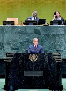 Prime Minister Muhammad Shehbaz Sharif addresses the 81st session of United Nations General Assembly.