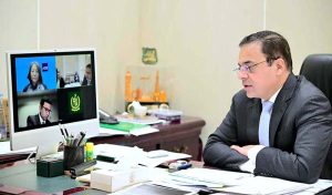 Federal Minister for Economic Affairs Ahad Cheema chairs a meeting on the ML-1 project, with Asian Development Bank (ADB) officials participating virtually