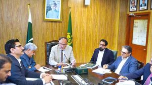 Federal Minister for Planning, Development and Special Initiatives, Ahsan Iqbal, chairs a high-level meeting on the Export Acceleration, Production, Quality, Innovation and Brand Mission, the first of the eleven National Economic Missions under URAAN Pakistan.