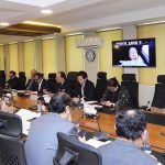 Federal Minister for Finance and Revenue, Senator Muhammad Aurangzeb, chairing a meeting of the Economic Coordination Committee (ECC) at the Finance Division