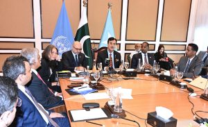 Chairman Senate, Syed Yousuf Raza Gilani delivering his keynote address at Somalia-Pakistan Partnership and Technical Cooperation Roundtable "Somalia-Pakistan Peer Learning Program On Foundational ID and Digital Public Infrastructure" organized by UNDP