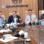 Bilal Azhar Kayani Minister of State for Finance addressing to exporters at SCCI