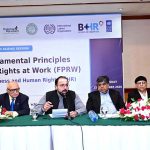 Federal Minister for Overseas Pakistanis and Human Resource Development Chaudhary Salik Hussain addresses an event organized by the Employers’ Federation of Pakistan at a local hotel