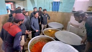 Sindh Minister for Prisons Ali Hasan Zardari visits to check the food quality at Central Jail.
