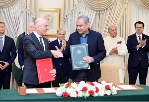 Prime Minister Muhammad Shehbaz Sharif witnesses a MoU signing ceremony between Pakistan and Lebanon on transfer of sentenced persons