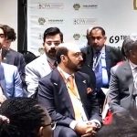 Speaker National Assembly Sardar Ayaz Sadiq addressing the participants of Workshop on "Parliamentary Leadership in Promoting Climate Adaptation and Resilience" during the 69th Commonwealth Parliamentary Conference