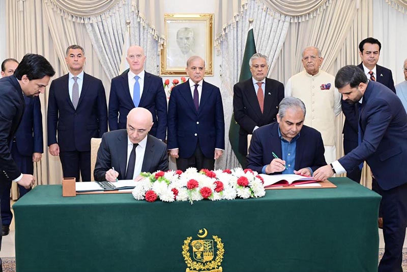 Prime Minister Muhammad Shehbaz Sharif witnesses a MoU signing ceremony between Pakistan and Lebanon on transfer of sentenced persons