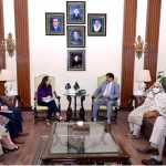 Sindh Chief Minister Syed Murad Ali Shah meet with world Food Programme (WFP) Pakistan Representative and Country Director Anita Hirsch at CM House