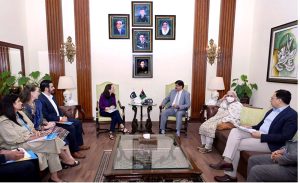 Sindh Chief Minister Syed Murad Ali Shah meet with world Food Programme (WFP) Pakistan Representative and Country Director Anita Hirsch at CM House