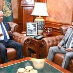 Iraq’s Acting Consul General Abul Hakam Adnan Sadiq offers condolences to Sindh Governor Syed Muhammad Nihal Hashmi at Governor House over the passing of his father-in-law