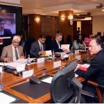 Federal Minister for Finance and Revenue, Senator Muhammad Aurangzeb, chairing a meeting of the Cabinet Committee on State-Owned Enterprises (CCoSOEs) at the Finance Division