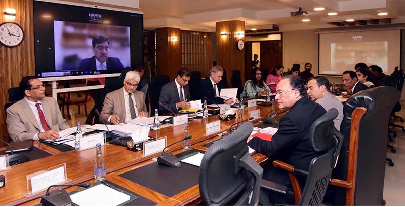 Federal Minister for Finance and Revenue, Senator Muhammad Aurangzeb, chairing a meeting of the Cabinet Committee on State-Owned Enterprises (CCoSOEs) at the Finance Division