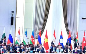 Prime Minister Muhammad Shehbaz Sharif attends the SCO+ meeting at the SCO Council of Heads of State Summit.