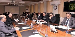 Federal Minister for Finance and Revenue, Senator Muhammad Aurangzeb, chairing a meeting of the Cabinet Committee on State-Owned Enterprises (CCoSOEs) at the Finance Division