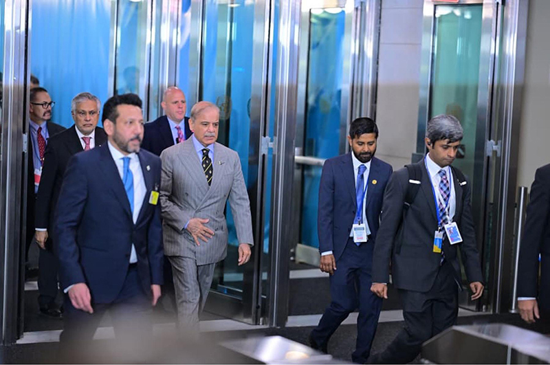 Prime Minister Muhammad Shehbaz Sharif arrives at United Nations General Assembly to attend the inaugural session of the 81st UNGA