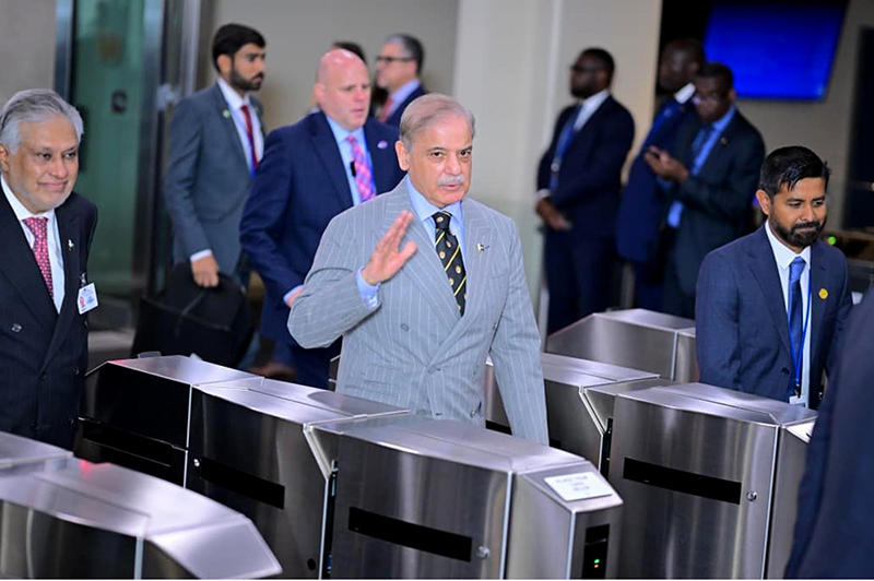 Prime Minister Muhammad Shehbaz Sharif arrives at United Nations General Assembly to attend the inaugural session of the 81st UNGA