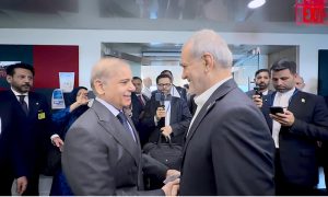 Prime Minister Muhammad Shehbaz Sharif meets with the President of Islamic Republic of Iran, Dr. Masoud Pezeshkian on the sidelines of the 81st Session of United Nations General Assembly (UNGA).