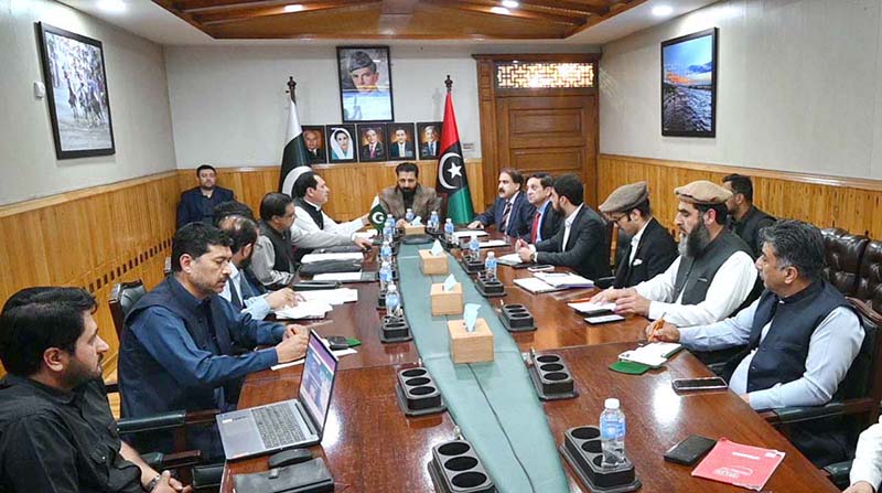 Gilgit-Baltistan Chief Minister Amjad Hussain is being briefed by Secretary Special Investment Facilitation Council (SIFC), Jameel Ahmed Qureshi, on investment opportunities in various sectors of Gilgit-Baltistan under the SIFC initiative