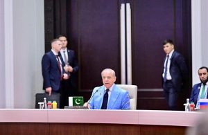 September 01 - Prime Minister Muhammad Shehbaz Sharif addresses the SCO+ meeting at the SCO Council of Heads of State Summit.