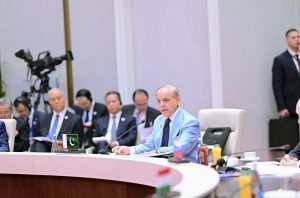 September 01 - Prime Minister Muhammad Shehbaz Sharif addresses the SCO+ meeting at the SCO Council of Heads of State Summit.