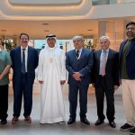 Ambassador Shafqat Ali Khan alongwith H.E. Saeed Hamdan Al Tunaiji, Executive Director of the Abu Dhabi Arabic Language Centre, during the Abu Dhabi International Book Fair 2026