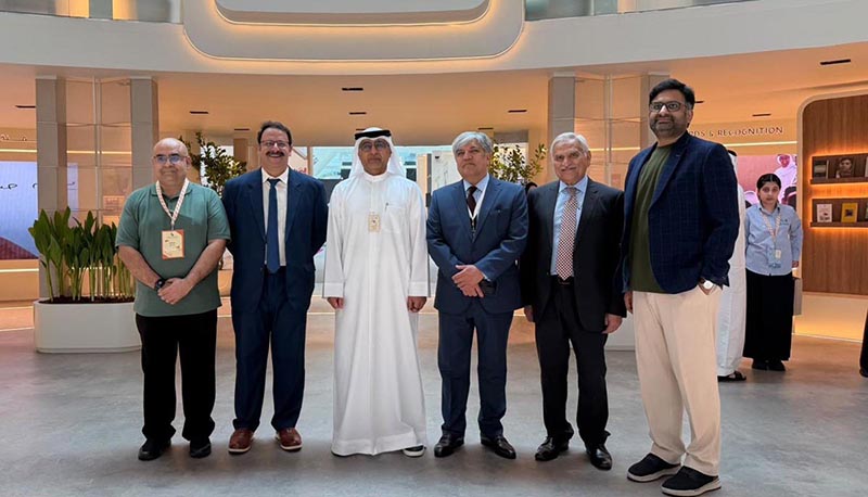 Ambassador Shafqat Ali Khan alongwith H.E. Saeed Hamdan Al Tunaiji, Executive Director of the Abu Dhabi Arabic Language Centre, during the Abu Dhabi International Book Fair 2026