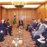 Prime Minister Muhammad Shehbaz Sharif in a meeting with the delegation of JP Morgan headed by its co- CEO, Mathieu Wiltz