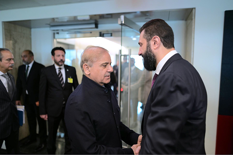 Prime Minister Muhammad Shehbaz Sharif meets President of Syrian Arab Republic Ahmed al-Sharaa