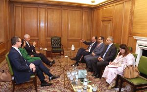 Federal Minister for Finance and Revenue, Senator Muhammad Aurangzeb, meeting with Standard Chartered Bank CEO, Mr. Bill Winters