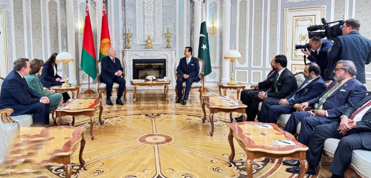 Pakistan's Senate Chairman Gilani Meets Belarusian President Lukashenko in Minsk