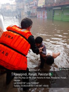 Rescue 1122 evacuates 60 stranded citizens across flood-hit areas