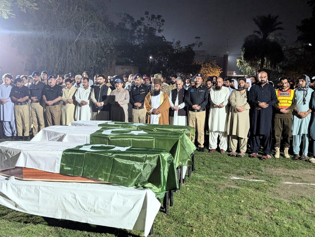 Darazinda blast: Funeral prayers for Customs, Rescue 1122 martyrs held